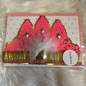 🧡10/$10 Pink and Gold Feathered Headband greeting cards